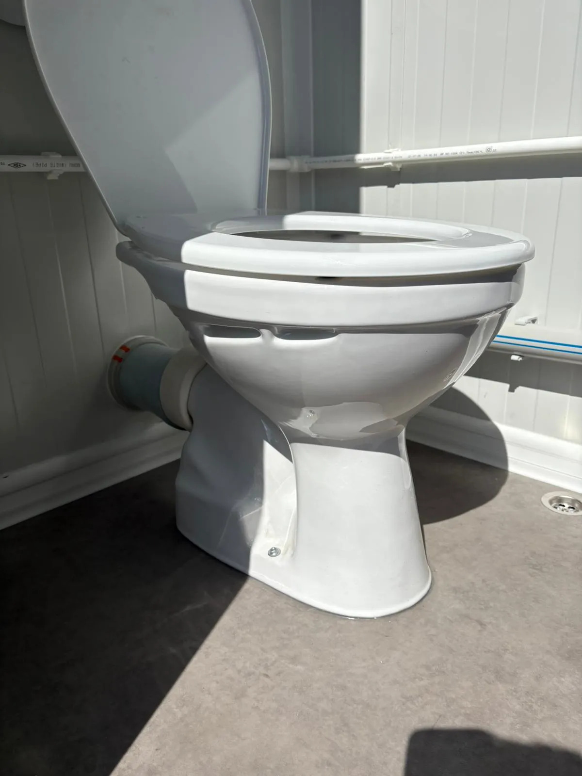 Interior of a portable bathroom unit