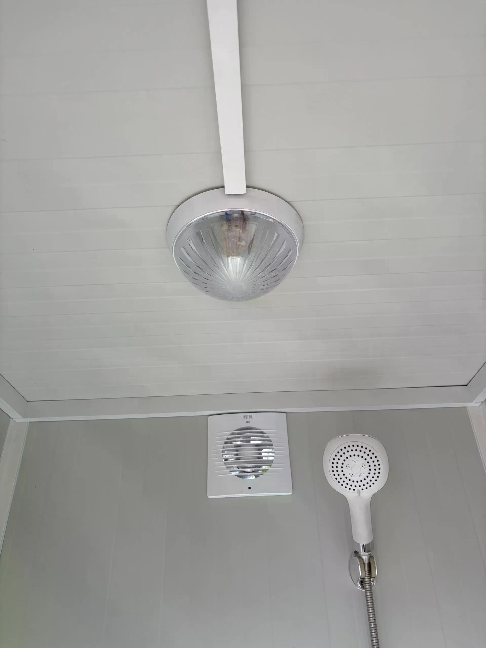 Dual portable shower unit ceiling