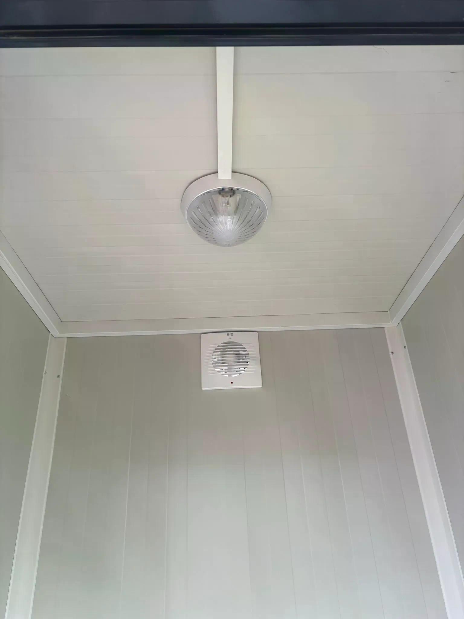 Dual portable toilet unit LED lighting and ventilation