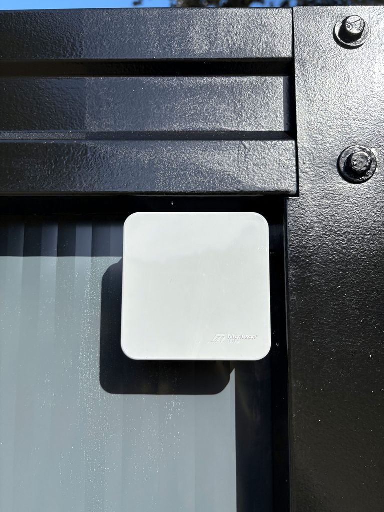 Exterior fuse box of a portable toilet unit for camping