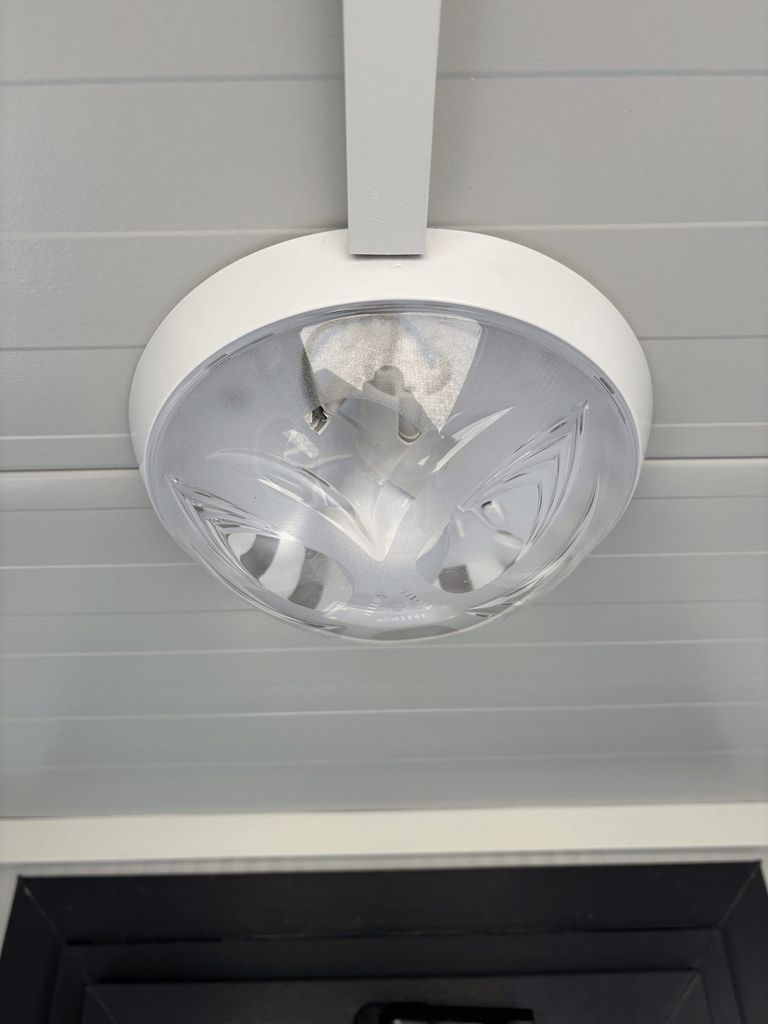 LED lighting inside a portable toilet unit for camping