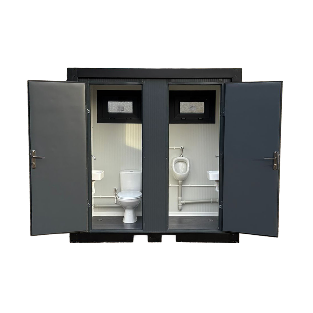 Buitenzijde van een toilet- en urinoirunit.