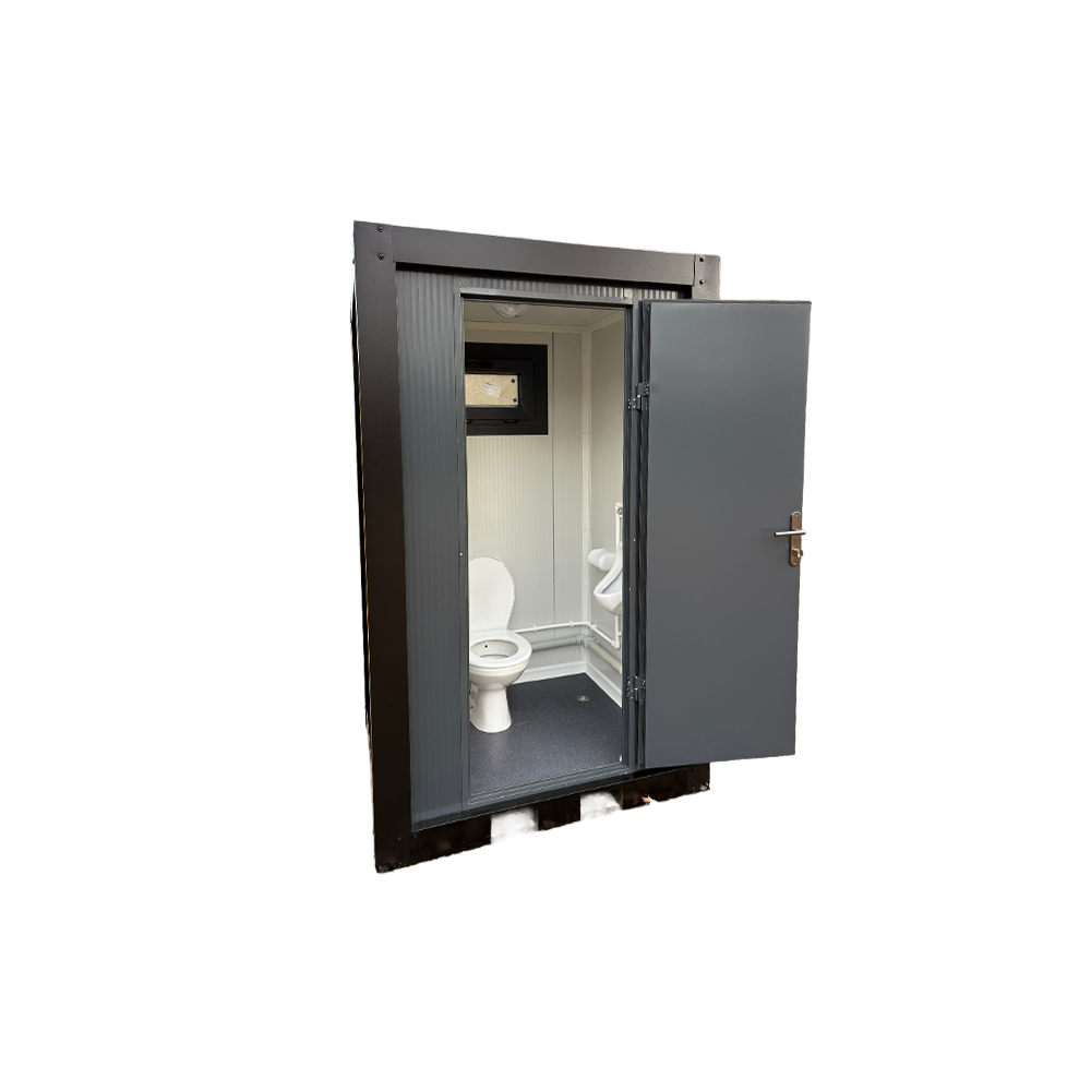 Open deur urinoir met toilet unit Open deur van een urinoir met toiletunit.